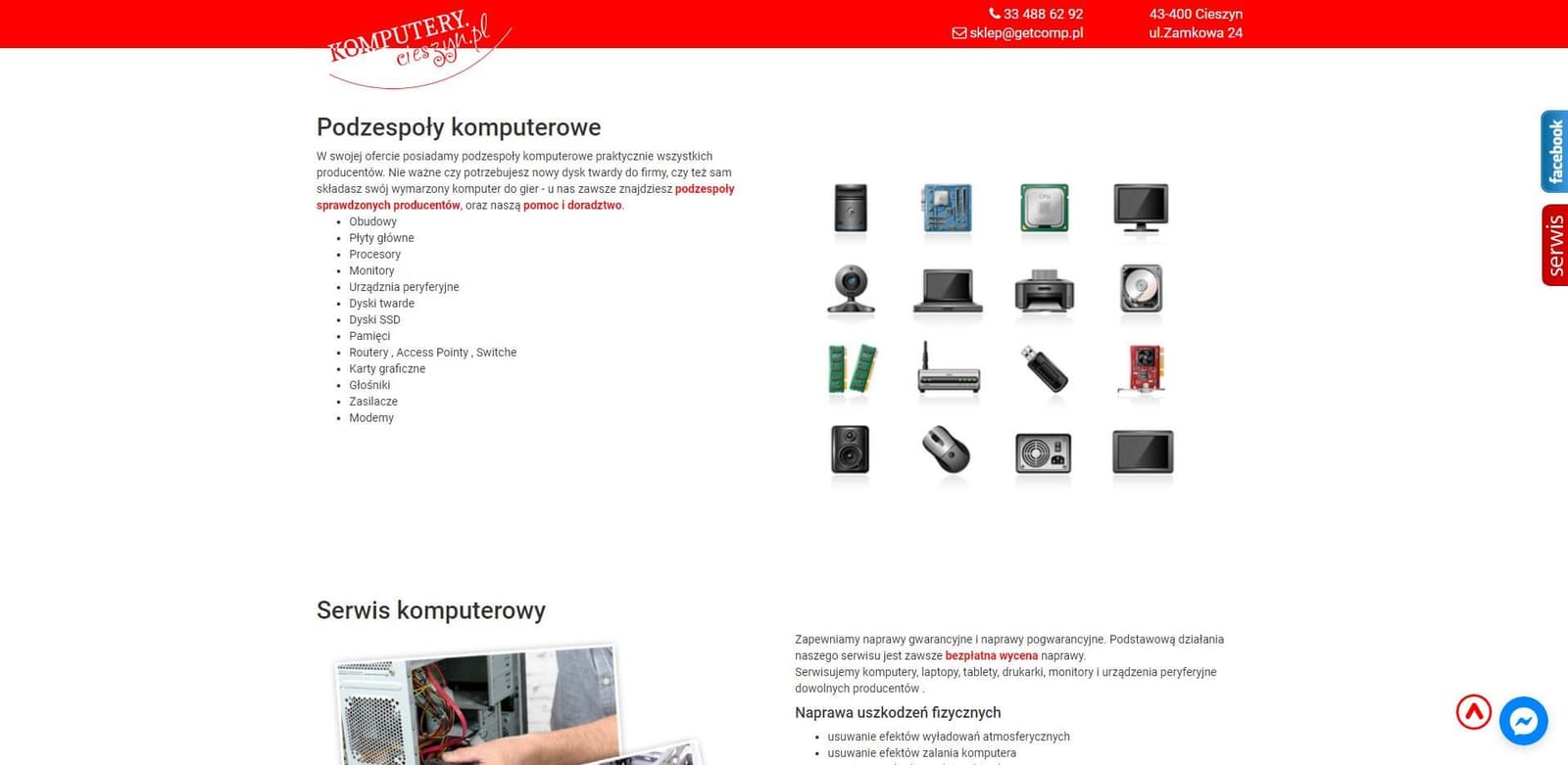 Komputery Cieszyn - realizacja Pozycjoner.net