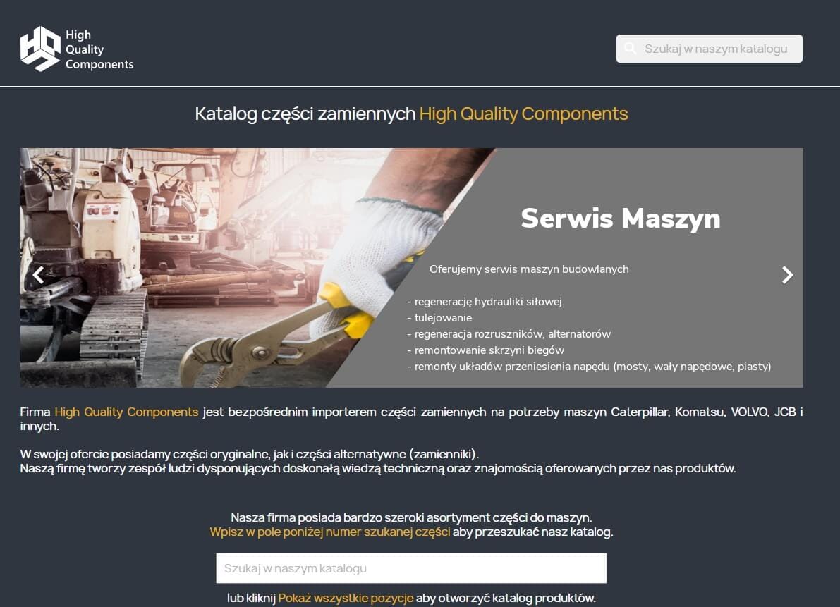 HQC Parts katalog - realizacja Pozycjoner.net