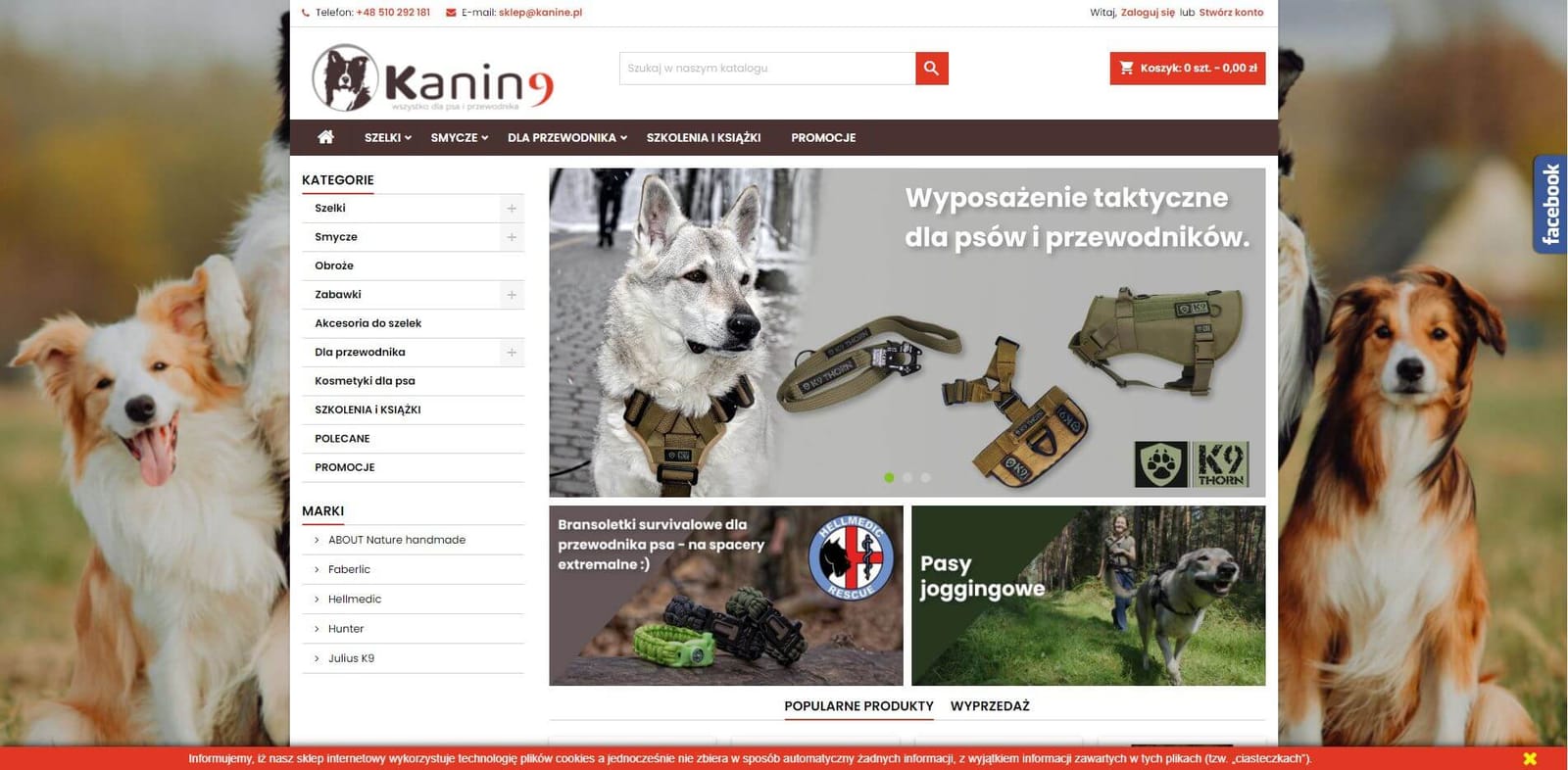 Kanine - akcesoria dla psów - realizacja Pozycjoner.net
