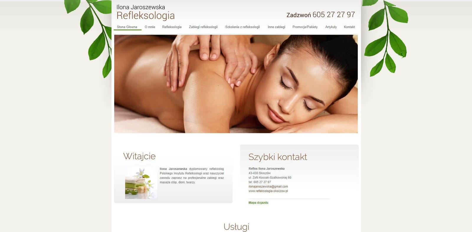 Refleksologia Skoczów - realizacja Pozycjoner.net