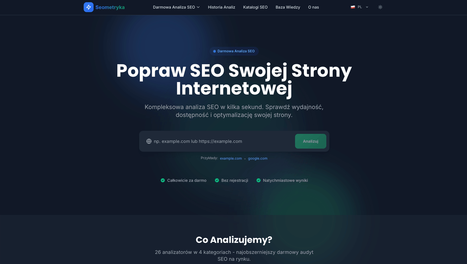 Seometryka narzędzia SEO - realizacja Pozycjoner.net