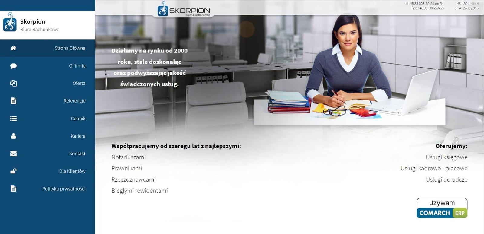 Firma Skorpion księgowy Ustroń - realizacja Pozycjoner.net